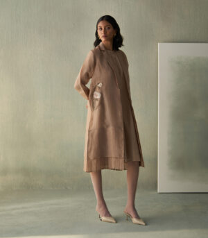 Blossom and bud panelled overlay- sand