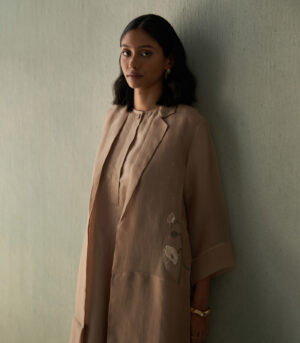 Blossom and bud panelled overlay- sand