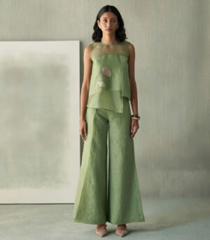 Desert green linen co-ords