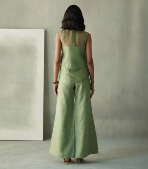 Desert green linen co-ords