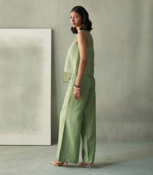 Desert green linen co-ords