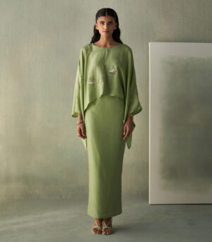 Foliage green Top & Skirt set