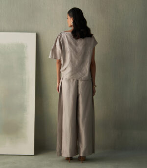 Steel grey silk Co-ords