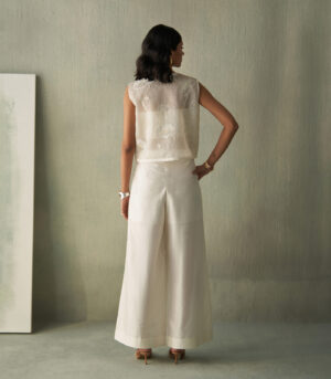 Foliage cropped jacket and trousers set