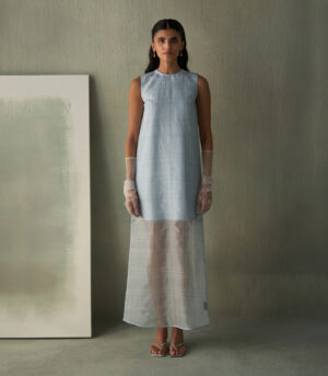 Sky semi-sheer dress