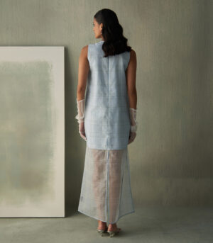 Sky semi-sheer dress