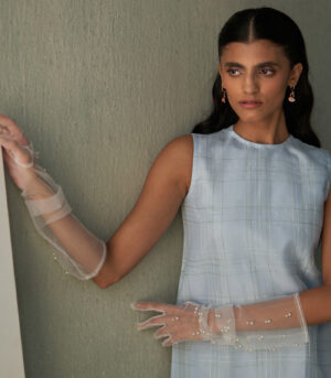 Sky semi-sheer dress