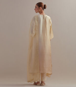 Ivory Ombre silk kurta silk pants