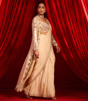 SUNHERI ANVAYA SAREE SET