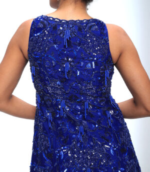 Sapphire Blue Viscose Organza Sharara Set