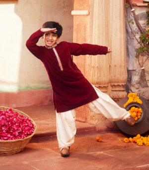 Maroon Kurta with white pant