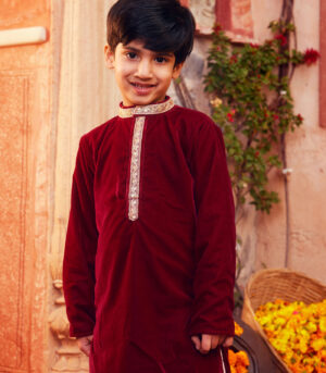 Maroon Kurta with white pant