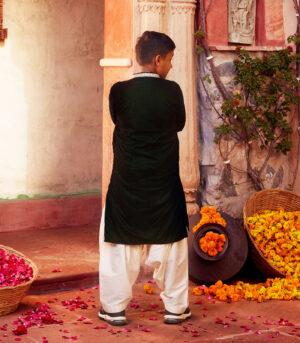 Dark Green Kurta with white pant