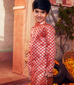 Orange Kurta with white pant