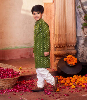 Green Kurta with white pant