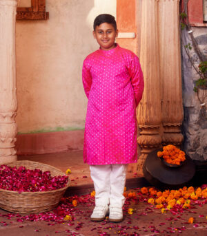 Pink Kurta with white pant