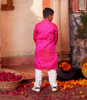 Pink Kurta with white pant