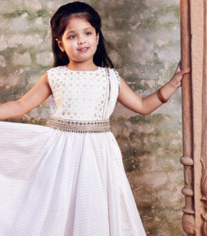 White anarkali