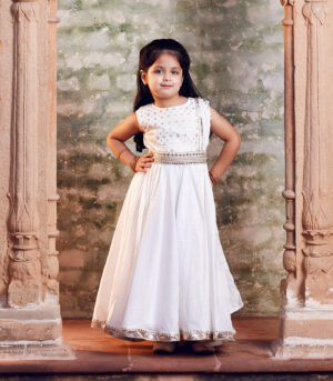 White anarkali
