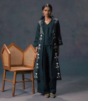 JACKET WITH TOP AND FLARED PANTS