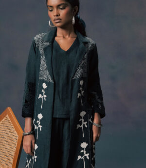 JACKET WITH TOP AND FLARED PANTS