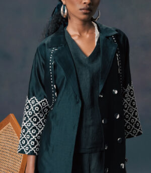 JACKET WITH TOP AND FLARED PANTS