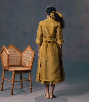 JACKET WITH EMBROIDERY AND STRAP DRESS