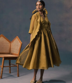 JACKET WITH EMBROIDERY AND STRAP DRESS