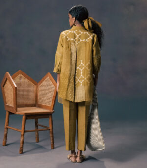 SHIRT IN LINEN AND ORGANZA WITH STRAIGHT PANTS