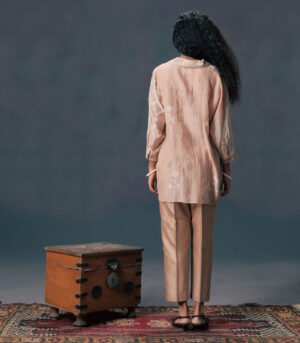 SHIRT IN MUL CHANDERI WITH STRAIGHT PANTS