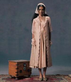 JACKET WITH ROSE PRINTED STRAP DRESS