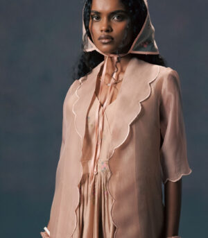 JACKET WITH ROSE PRINTED STRAP DRESS