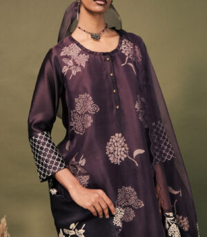 LAVENDER DISCHARGE PRINT DOUBLE LAYER TUNIC