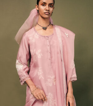 LILAC DISCHARGE PRINT DOUBLE LAYER TUNIC