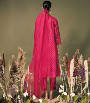 FUCHSIA TUNIC SET IN BANARSI BROCADE