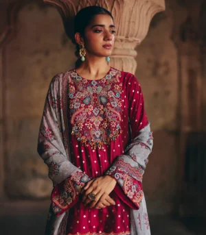 Maroon kurta sharara set