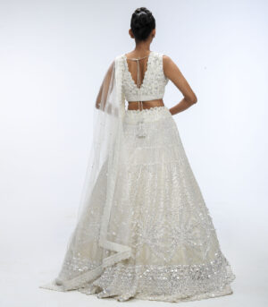 Ivory Illume Pure Silk Sequins Embellished Lehenga Set