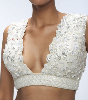 Ivory Illume Pure Silk Sequins Embellished Lehenga Set