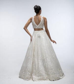 Ivory Illume Pure Silk Sequins Embellished Lehenga Set