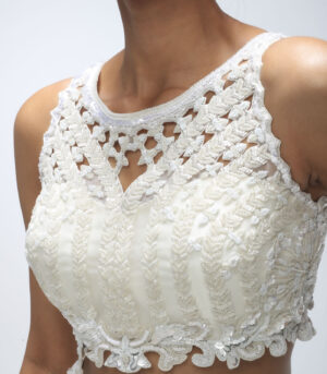 Ivory Illume Pure Silk Sequins Embellished Lehenga Set