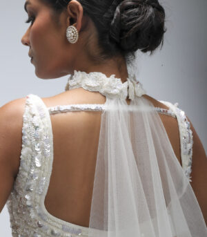 Ivory Illume Pure Silk Embellished Fish-Cut Lehenga Set