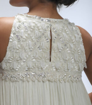 Ivory Viscose Chiffon Sharara Set