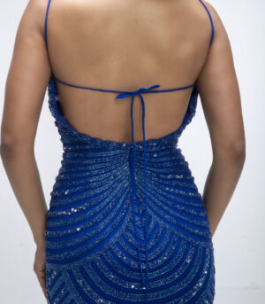 Sapphire Blue Pure Silk Georgette Gown