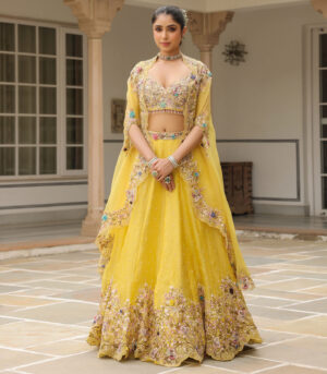 Gulzar Cape Scallop Lehenga Set