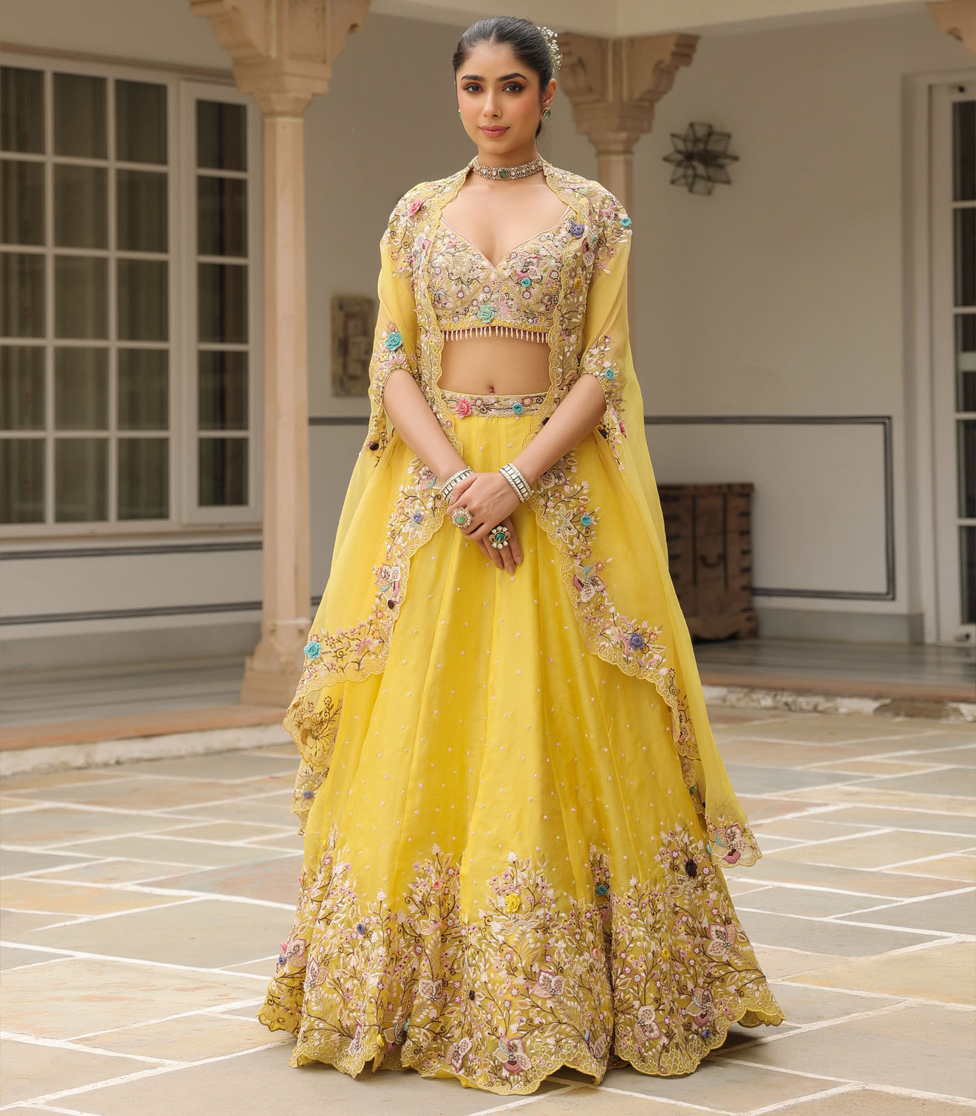 Gulzar Cape Scallop Lehenga Set