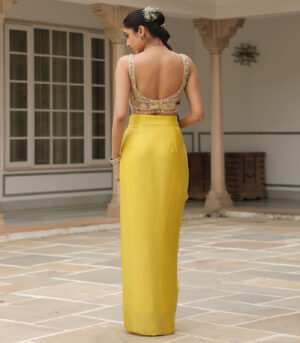 Gulzar Heavy Chocker Neck Drape Skirt Set