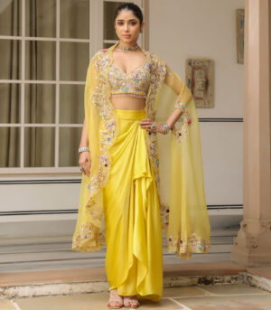 Gulzar Cape Drape Skirt Set