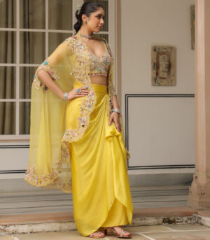 Gulzar Cape Drape Skirt Set