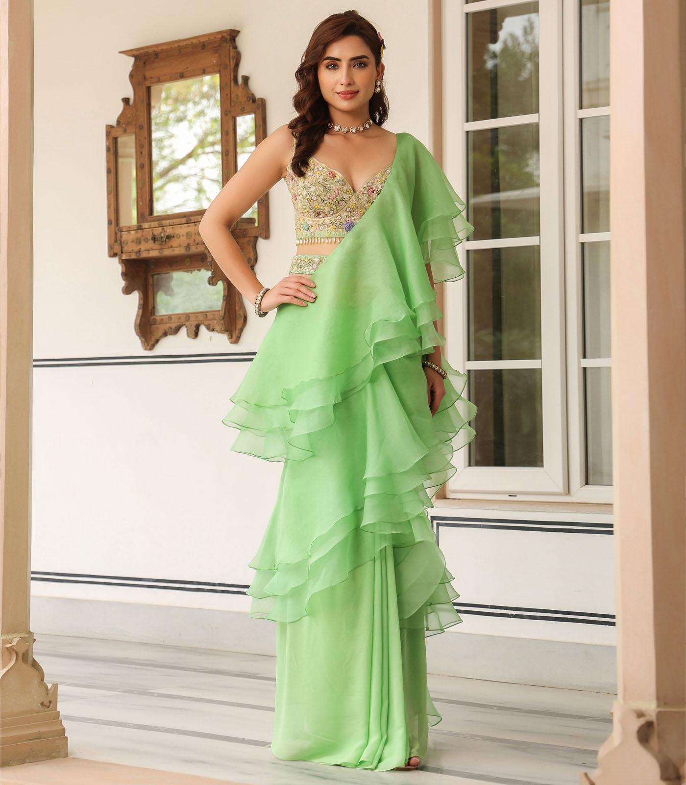 Gulzar Ruffle Saree