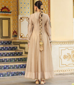 Ahista Ivory Printed Heavy Angrakha